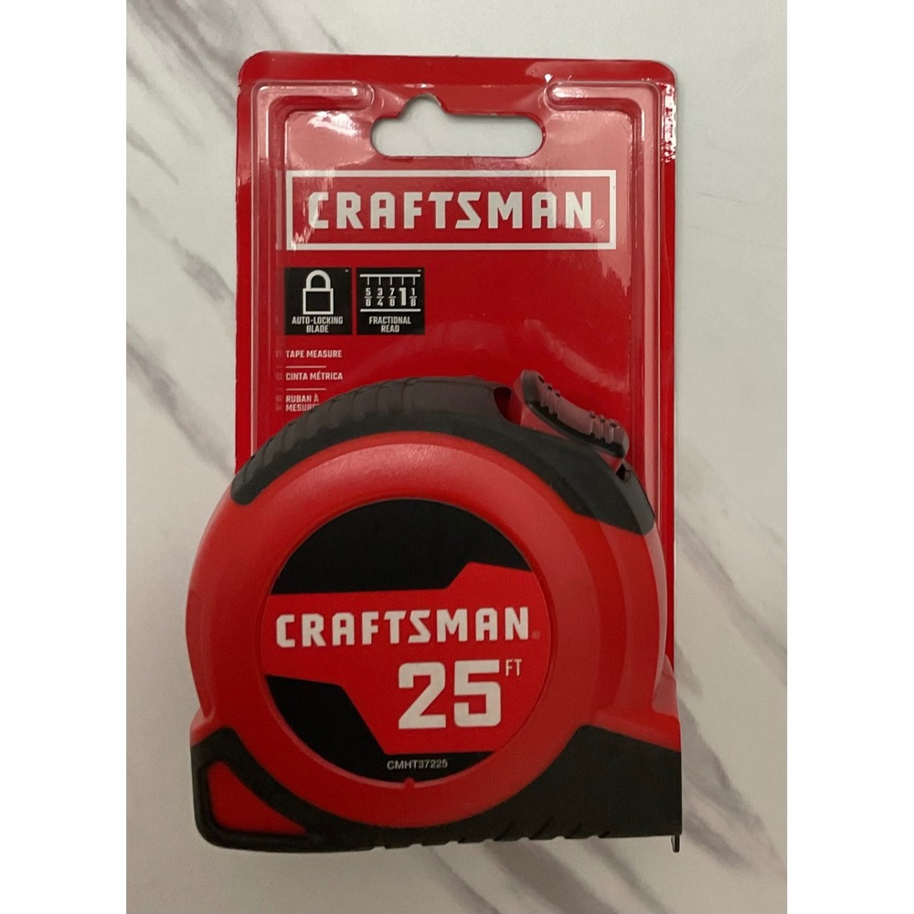 Craftsman 25 FT Tape Measure Auto-Locking Fractional Read CMHT37225 NEW